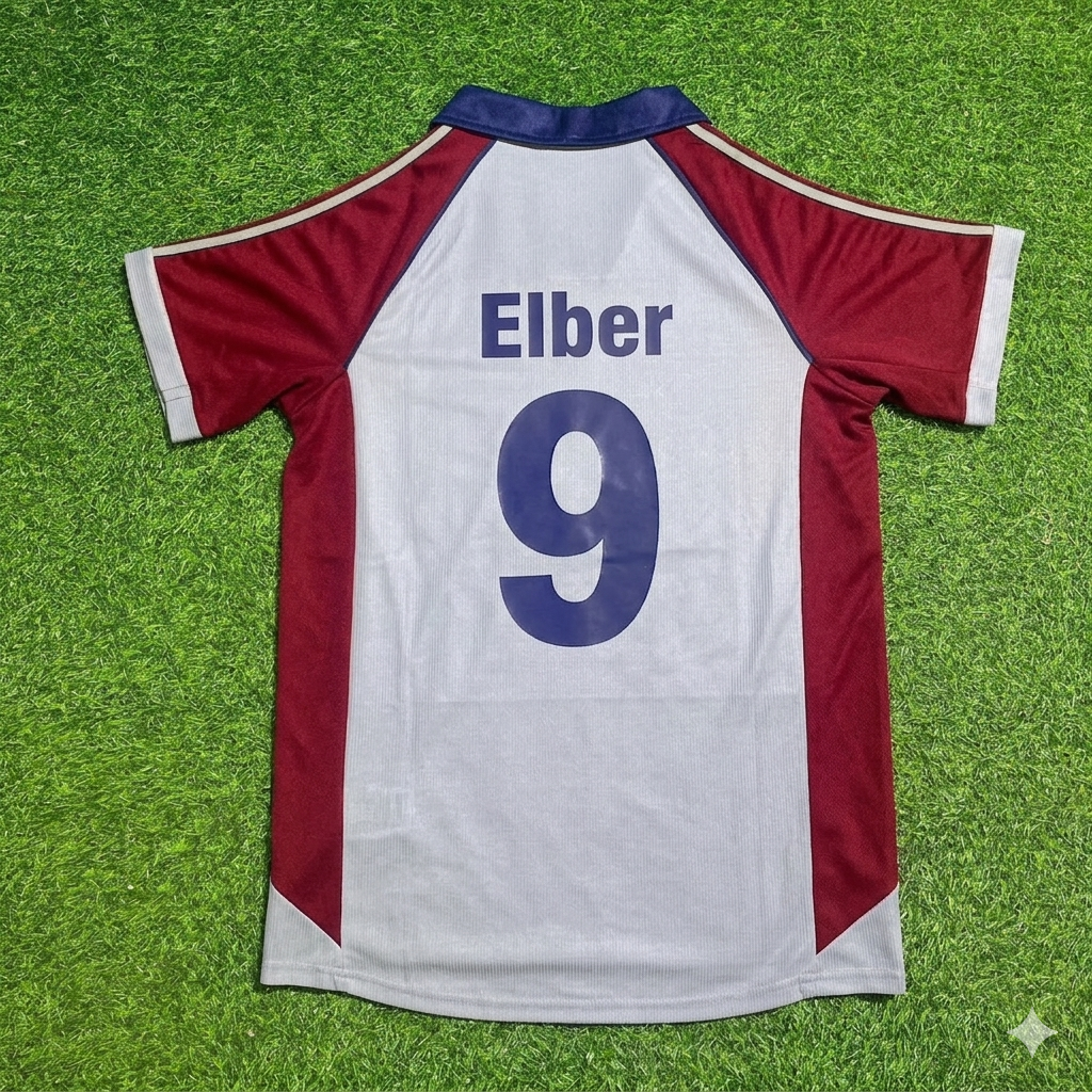 Giovane Elber #9 FC Bayern München 1998-1999 Auswärts Retro Fußballtrikot Grau