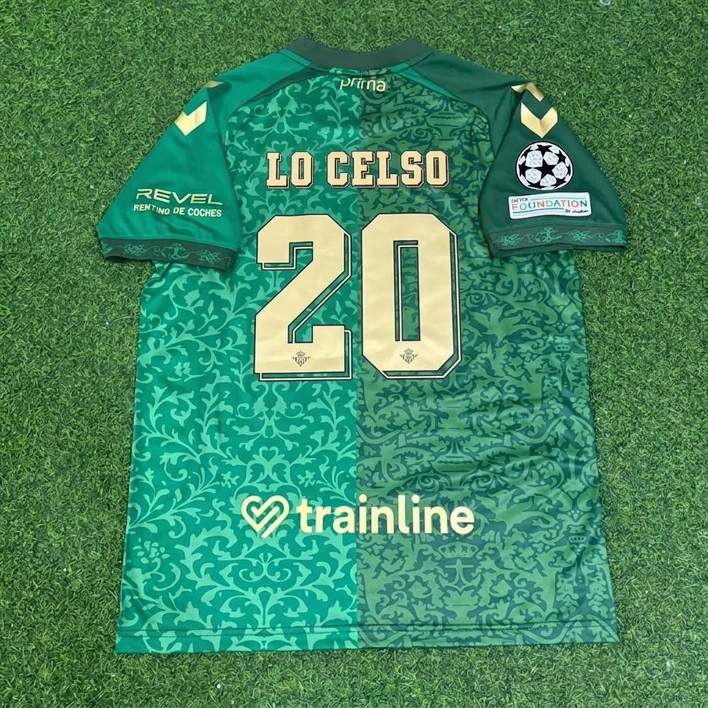 Giovani Lo Celso #20 Real Betis 2027 Away New Season Champions League Patch Football Jersey Trikot Maillot