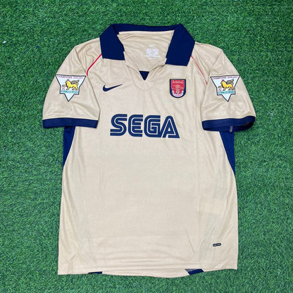 Giovanni van Bronckhorst Arsenal 2001-2002 Away Golden Retro Football Jersey