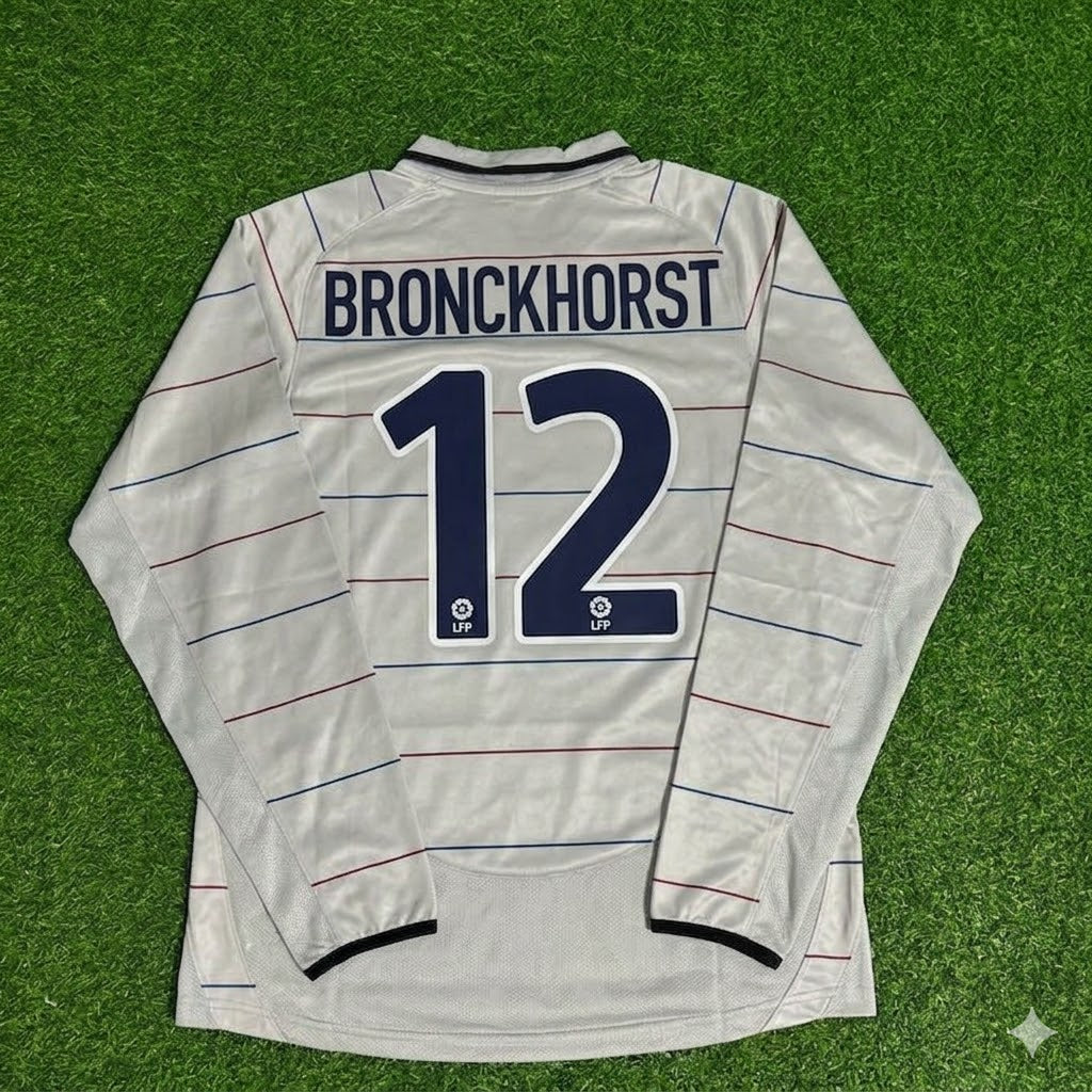 Giovanni van Bronckhorst #12 Barcelona 2003 2004 Away Long Sleeve Retro Football Jersey Kit