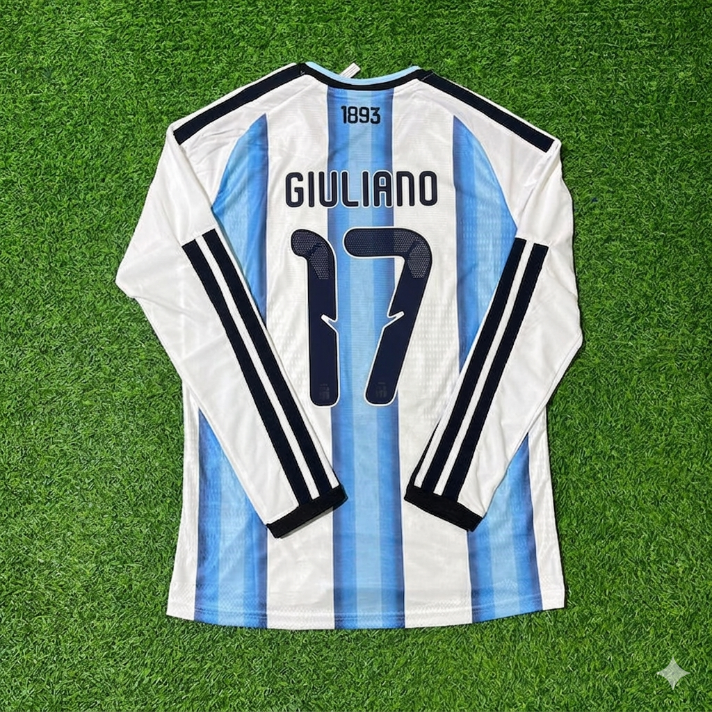 Giuliano Simeone #17 Argentina 2026 World Cup Long Sleeve Football Jersey Kit