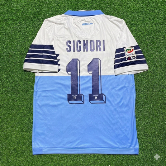 Giuseppe Signori #11 Lazio White Blue Retro Home Football Jersey