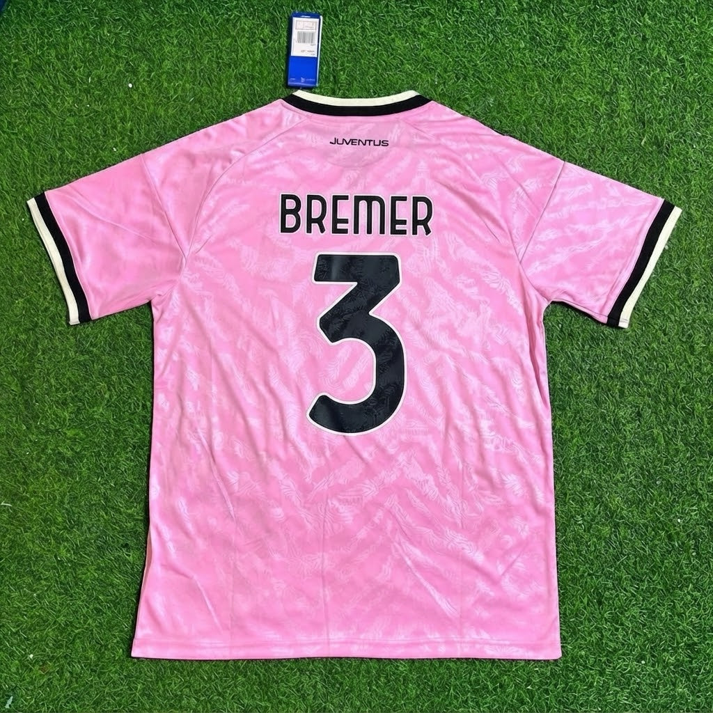 Gleison Bremer #3 Juventus 2026/2027 New Season Away Pink Football Jersey