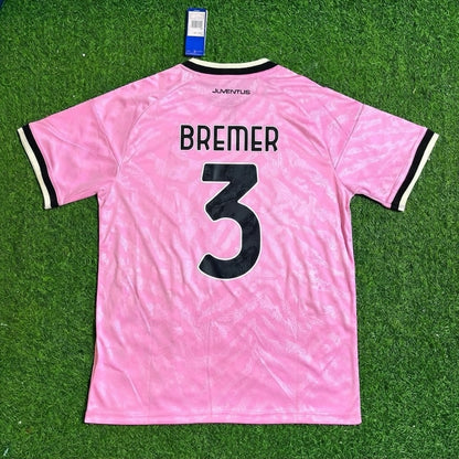Gleison Bremer #3 Juventus 2026/2027 New Season Away Pink Football Jersey
