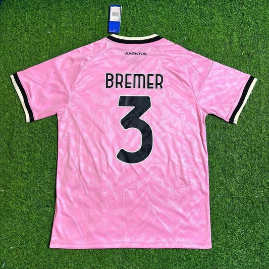 Gleison Bremer #3 Juventus 2026/2027 New Season Away Pink Football Jersey