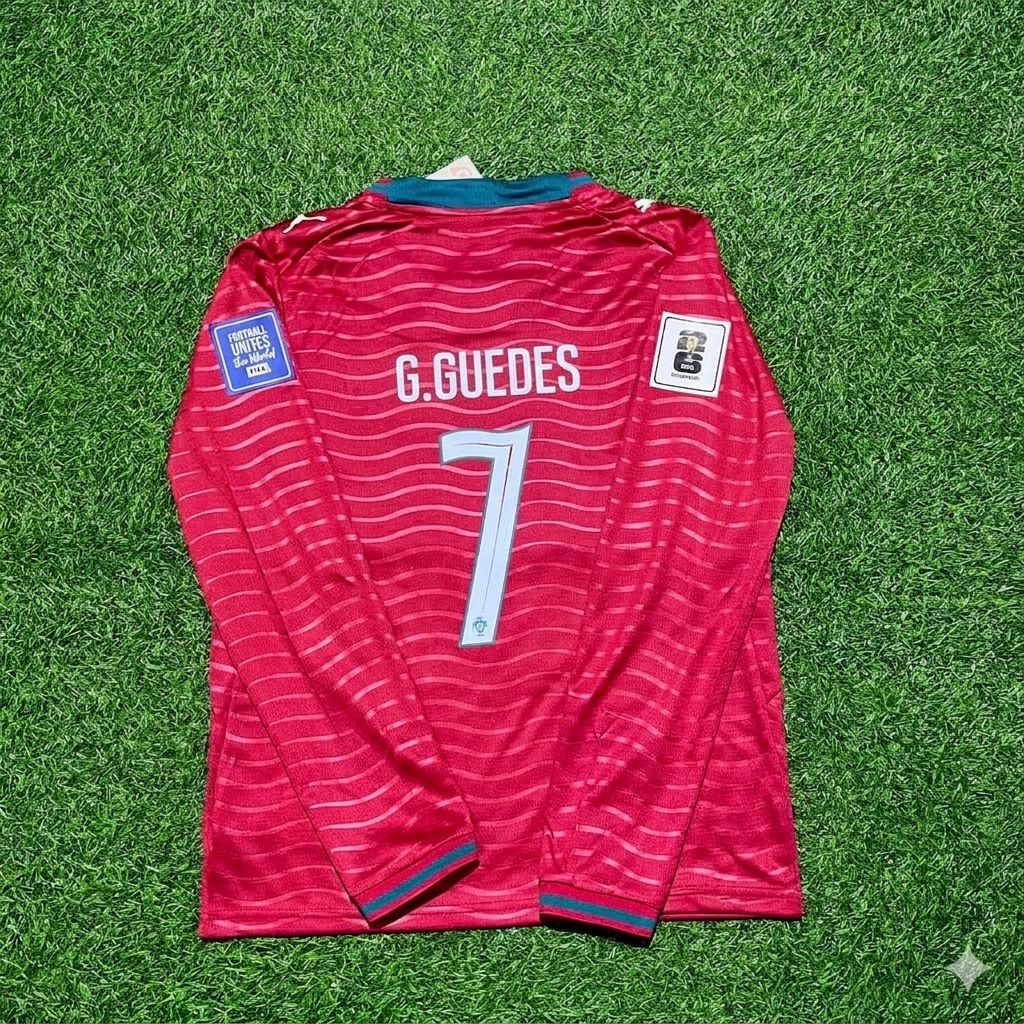 Gonçalo Guedes Portugal 2026 Red Home New Season Long Sleeve Football Jersey