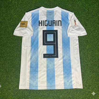 Maillot Rétro Domicile Gonzalo Higuaín #9 Argentine Coupe du Monde 2018