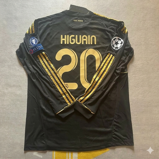 Gonzalo Higuaín 20-  Real  Madrid 2011-2012  Champions League Long Sleeve Jersey Soccer Shirt