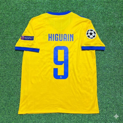 Gonzalo Higuain Juventus 2017-2018 Yellow Retro Football Jersey