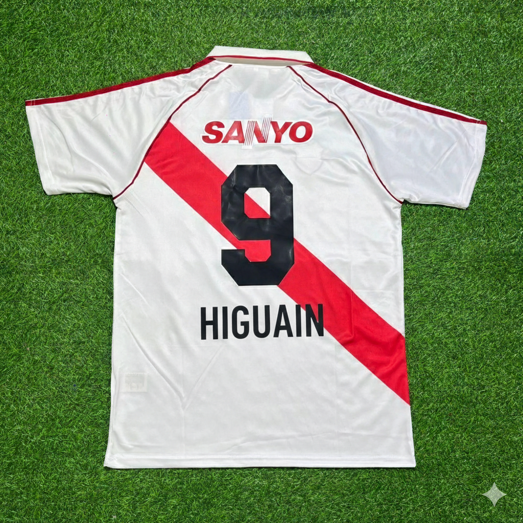 Maillot de football rétro domicile de Gonzalo Higuain River Plate