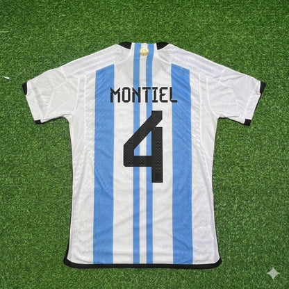 Gonzalo Montiel 4- Argentina 2022 Qatar World Cup Champion Home Jersey Maillot Trikot Maglia Soccer Shirt