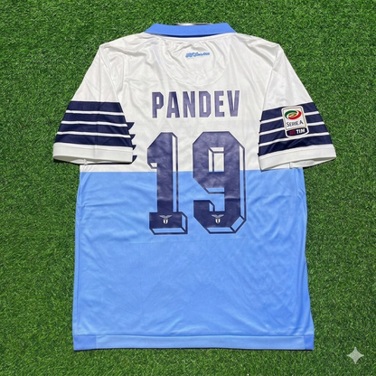 Goran Pandev #19 Lazio White Blue Retro Home Football Jersey