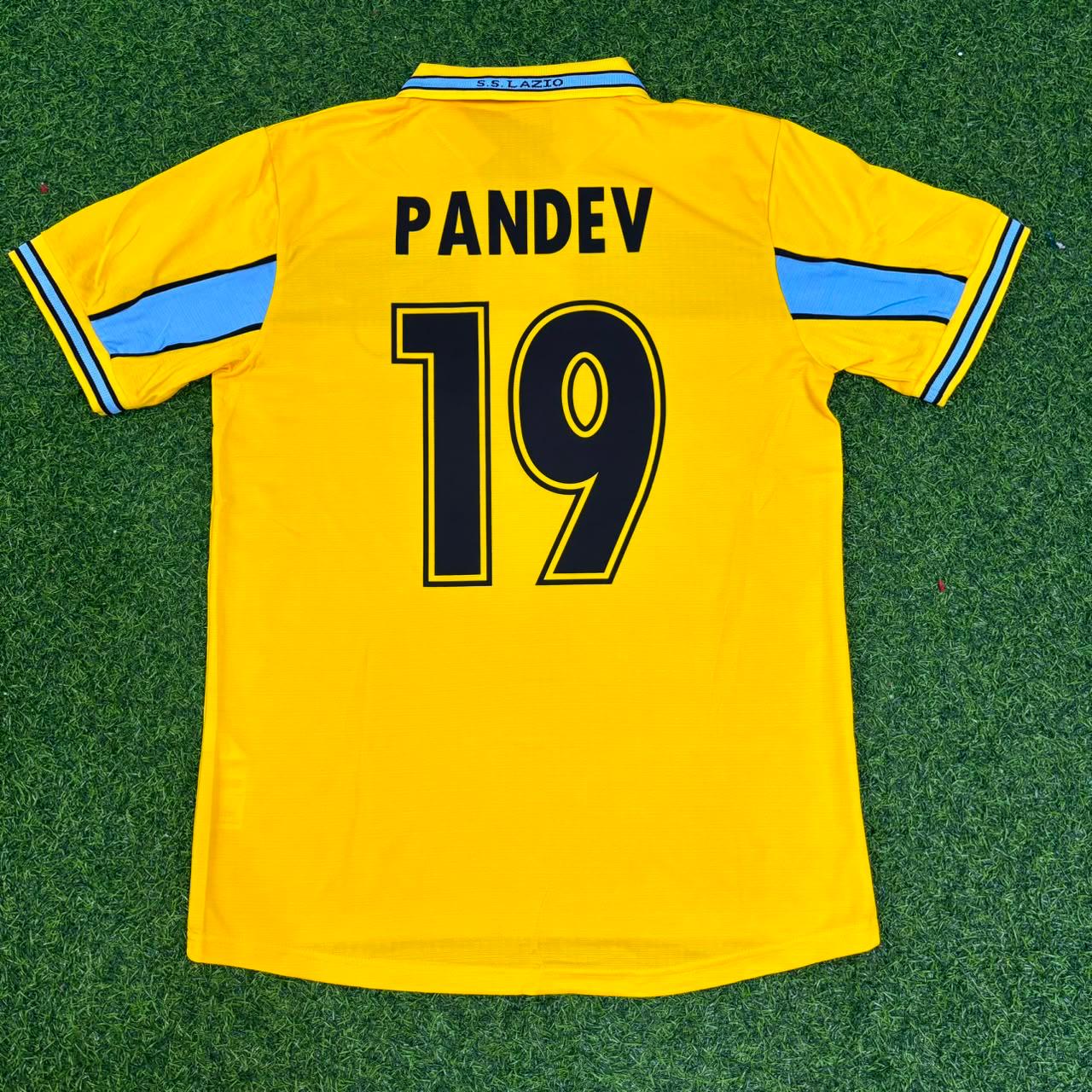 Maillot de football rétro jaune Goran Pandev Lazio