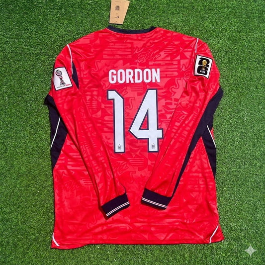 Anthony Gordon England 2026 World Cup Away Red Long Sleeve Football Jersey