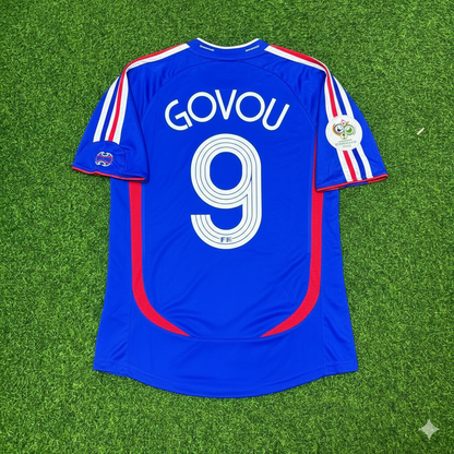 Sidney Govou France 2006 World Cup Blue Retro Kit – | Trikot | Maillot Soccer Shirt