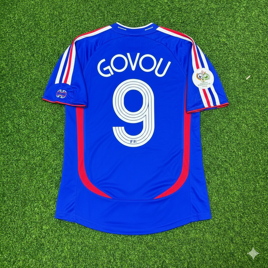 Sidney Govou France 2006 World Cup Blue Retro Kit – | Trikot | Maillot Soccer Shirt