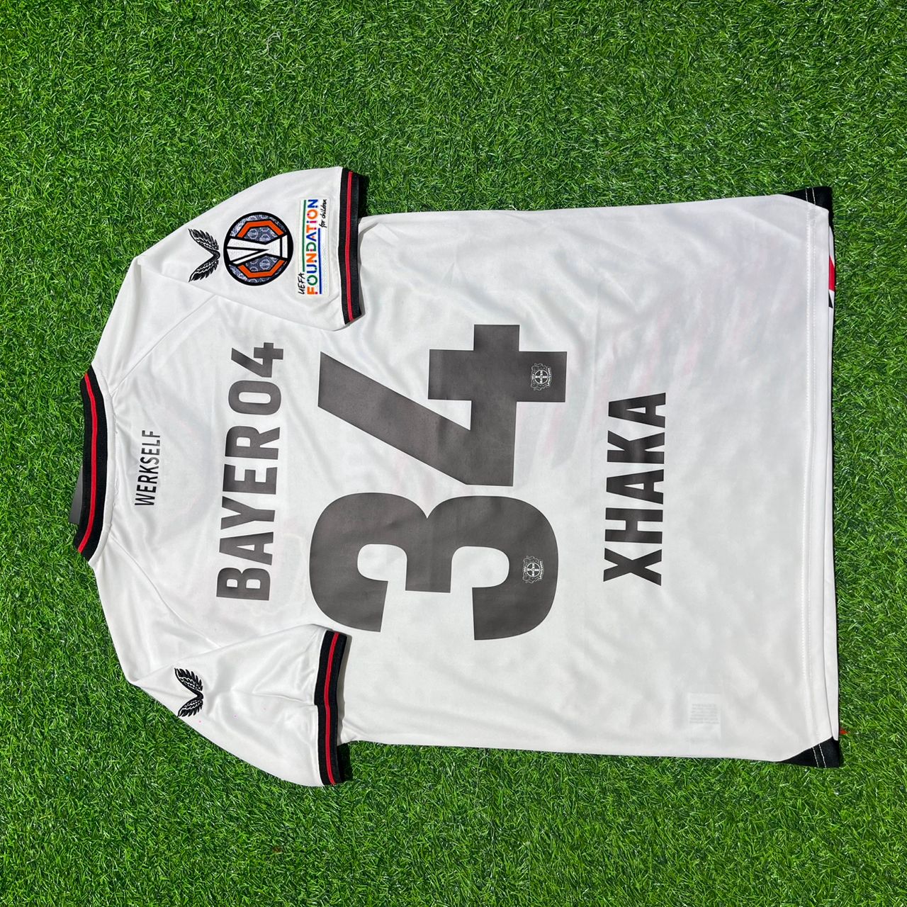 Granit Xhaka Bayer 04 Leverkusen 2024 Europa League Final Home Retro Football Jersey