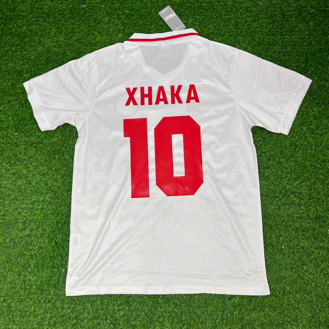 Granit Xhaka Switzerland White Retro Football Jersey