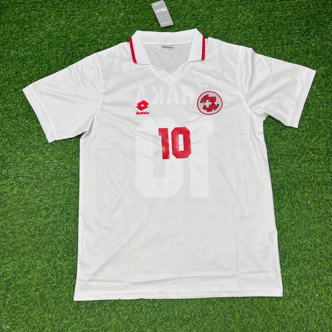 Granit Xhaka Switzerland White Retro Football Jersey