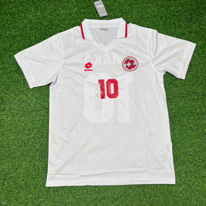 Granit Xhaka Switzerland White Retro Football Jersey