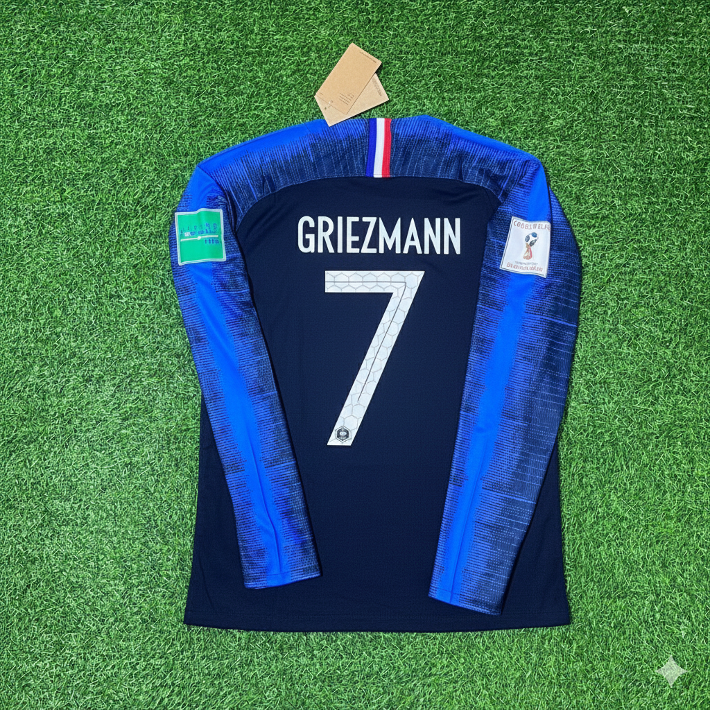 Antoine Griezmann France 2018 World Cup Final Long Sleeve Retro Football Jersey Kit