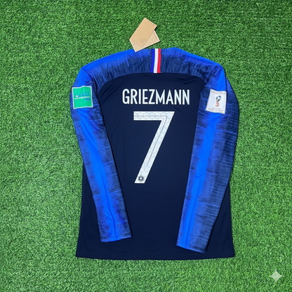 Antoine Griezmann France 2018 World Cup Final Long Sleeve Retro Football Jersey Kit