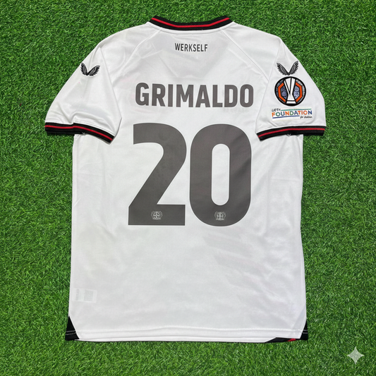 Alejandro Grimaldo Bayer 04 Leverkusen 2024 Europa League Final Home Retro Football Jersey