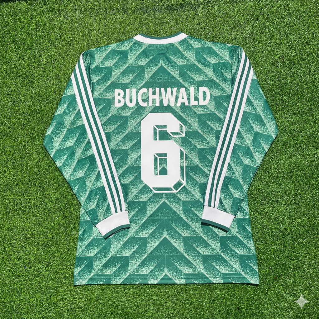 Guido Buchwald Germany 1990 World Cup Green Long Sleeve Football Jersey
