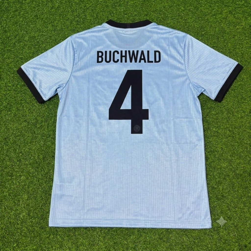 Guido Buchwald Germany 125th Year Special Clear Blue Retro Football Jersey