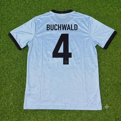 Guido Buchwald Germany 125th Year Special Clear Blue Retro Football Jersey