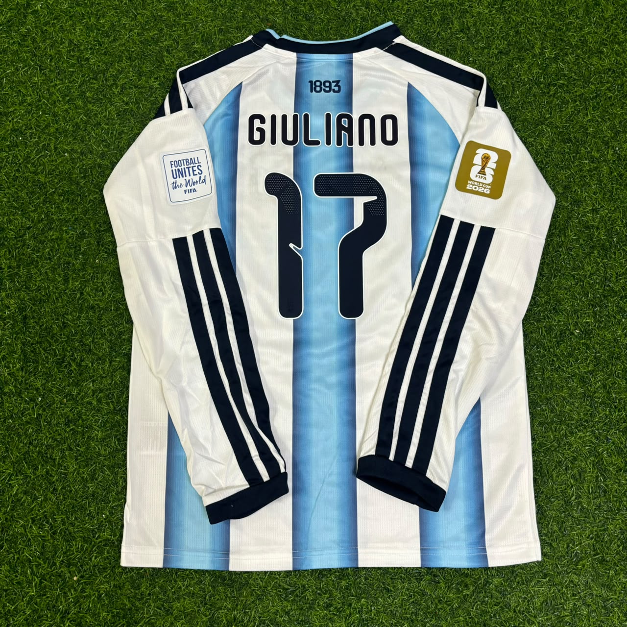 Giuliano Simeone #17 Argentina 2026 World Cup Long Sleeve Football Jersey Kit