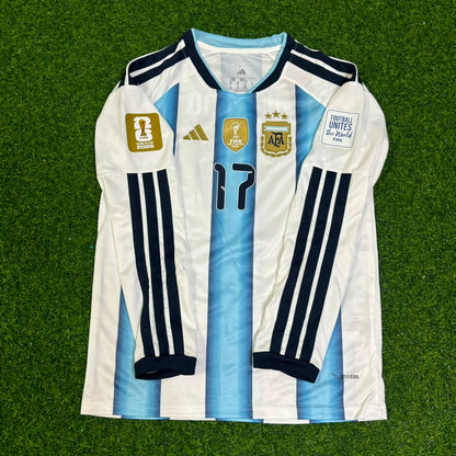 Giuliano Simeone #17 Argentina 2026 World Cup Long Sleeve Football Jersey Kit