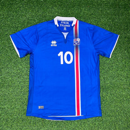 Gylfi Sigurdsson Iceland Euro 2016 Home Retro Football Jersey