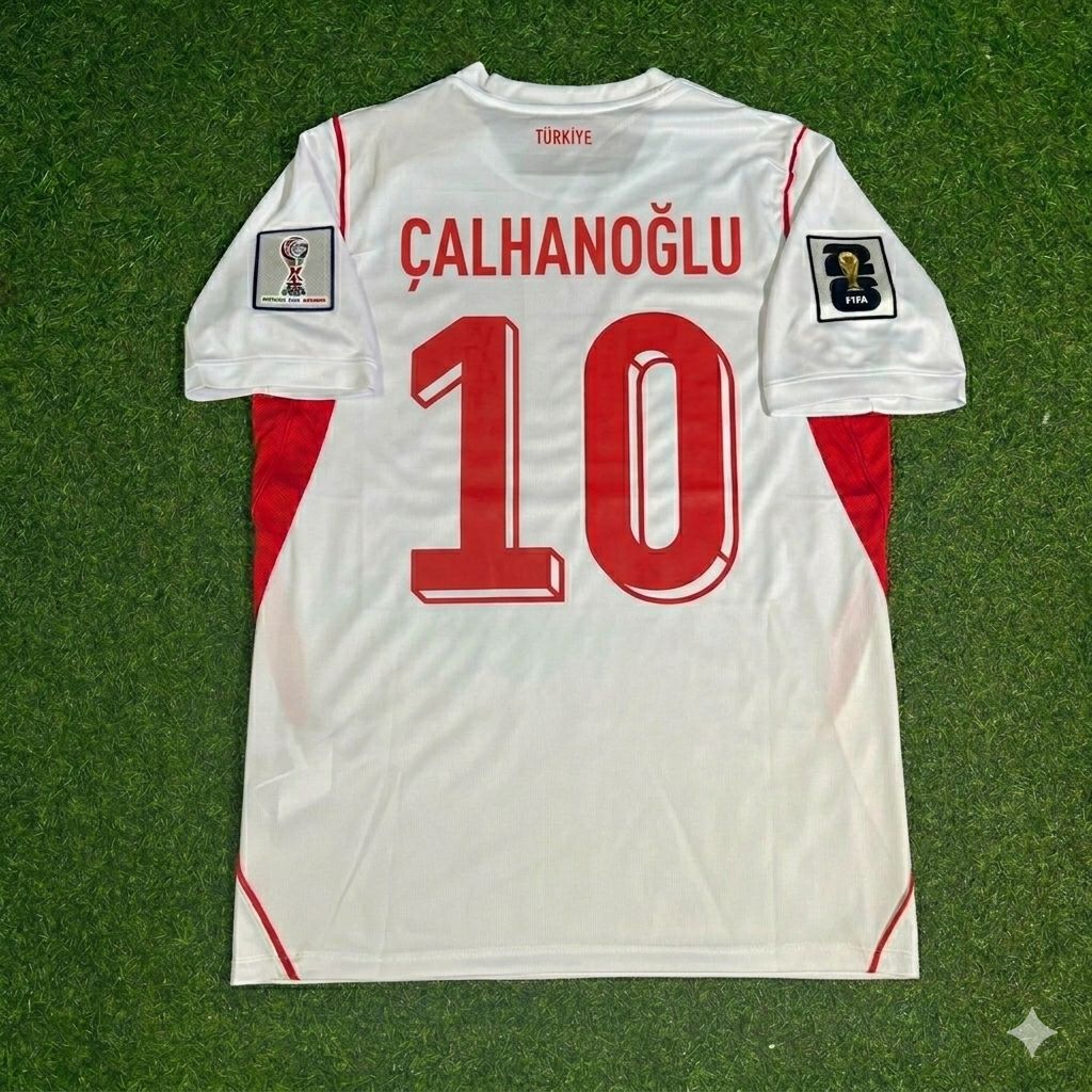 Hakan Çalhanoğlu #10 Turkey Türkiye- World Cup 2026 -Away White - Jersey Trikot - Maillot Maglia