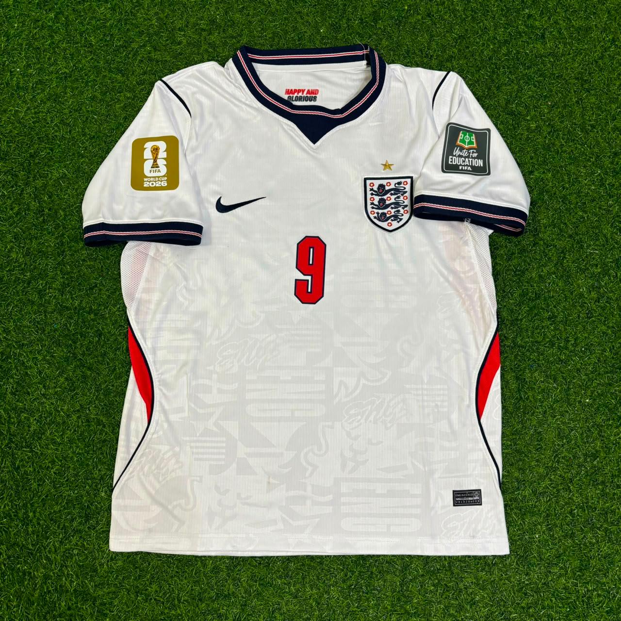 Harry Kane #9 England 2026 World Cup Home White Football Jersey