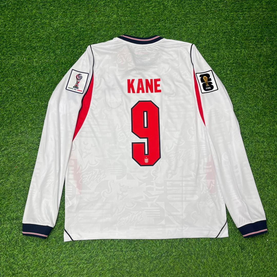 Harry Kane #9 England 2026 World Cup Home White Long Sleeve Jersey