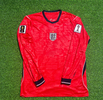 Elliot Anderson England 2026 World Cup Away Red Long Sleeve Football Jersey