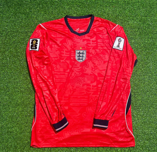England 2026 World Cup Away Red Long Sleeve Football Jersey