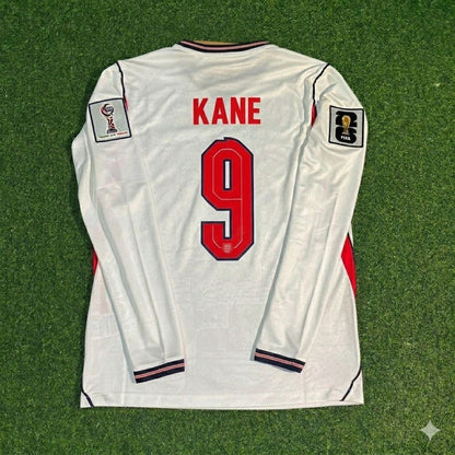 Harry Kane #9 England 2026 World Cup Home White Long Sleeve Jersey