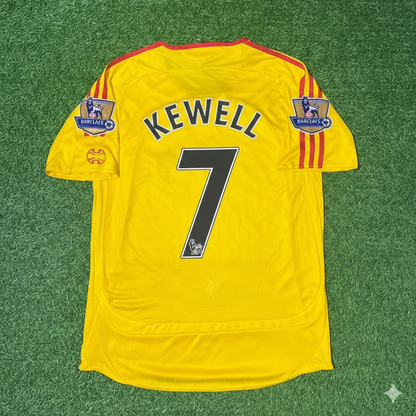 Harry Kewell Liverpool 2006/2007 Yellow Retro Football Jersey Kit