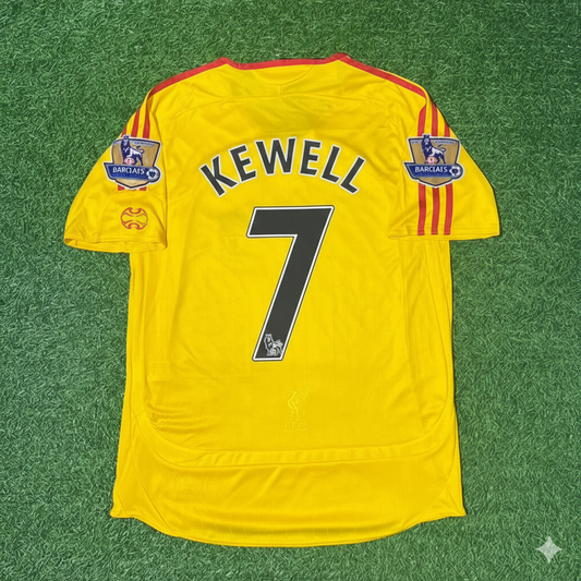 Harry Kewell Liverpool 2006/2007 Yellow Retro Football Jersey Kit