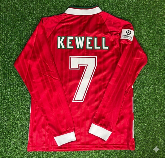 Harry Kewell Liverpool Long Sleeve Retro Kit Jersey Trikot Maillot Soccer Shirt