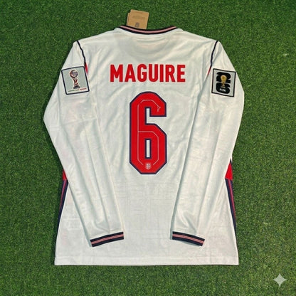 Harry Maguire #6 England 2026 World Cup Home White Long Sleeve Jersey
