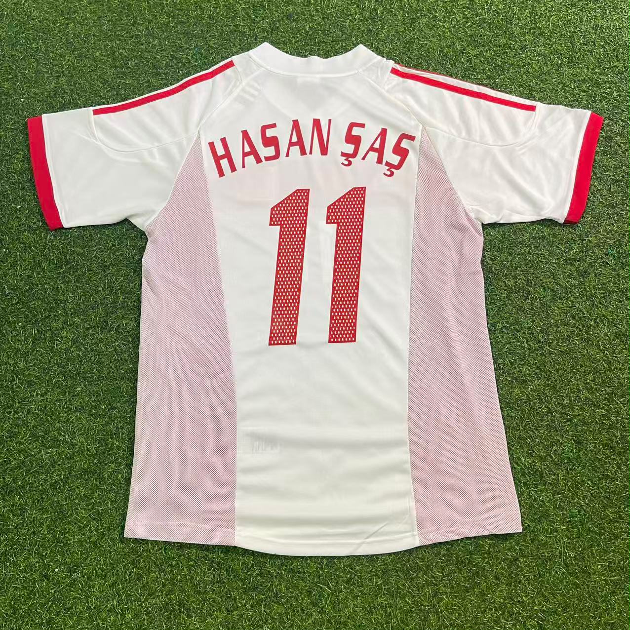 Hasan Şaş Turkey Türkiye 2002 World Cup White Retro Football Jersey
