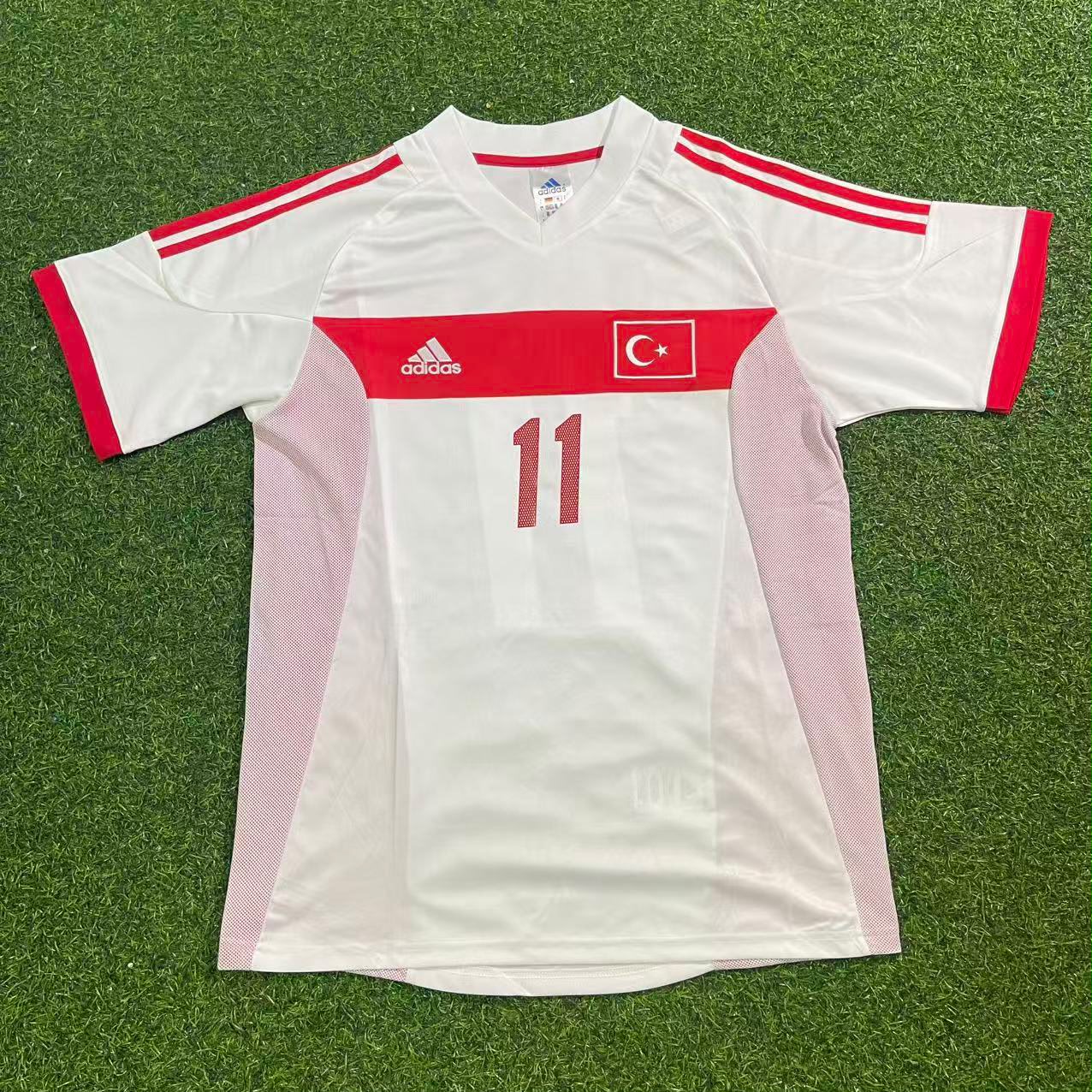 Hasan Şaş Turkey Türkiye 2002 World Cup White Retro Football Jersey