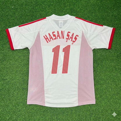 Hasan Şaş Türkiye 2002 World Cup White Retro Football Jersey