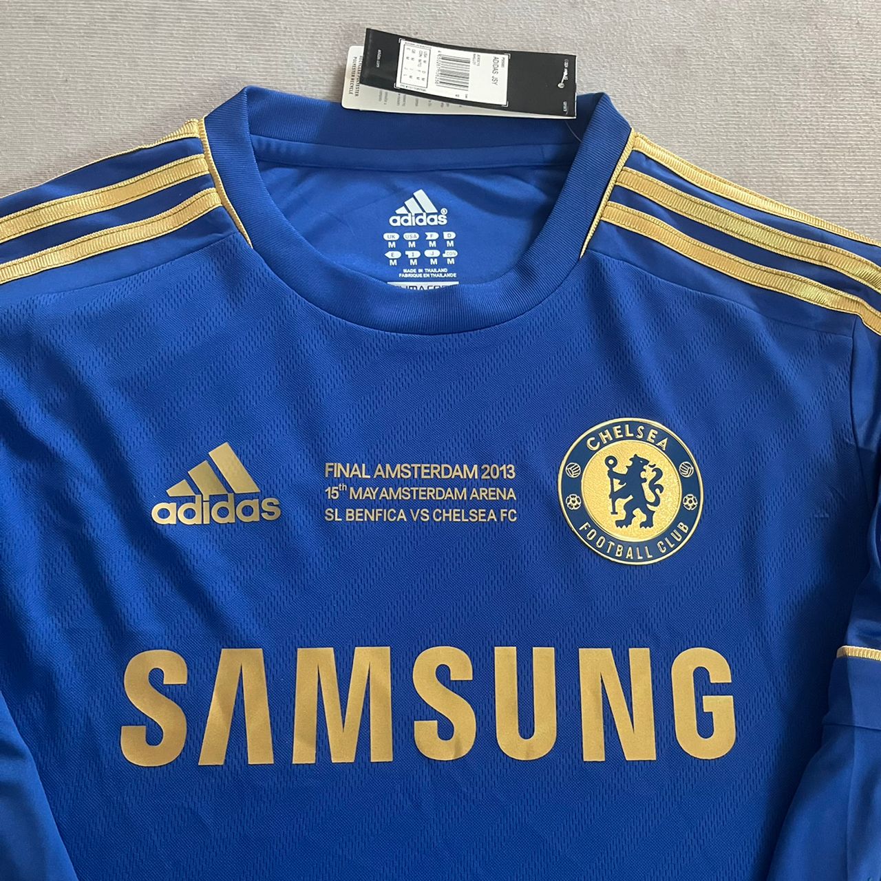 Eden Hazard Chelsea 2013 Europe League Final Amsterdam Blue Retro Football Jersey