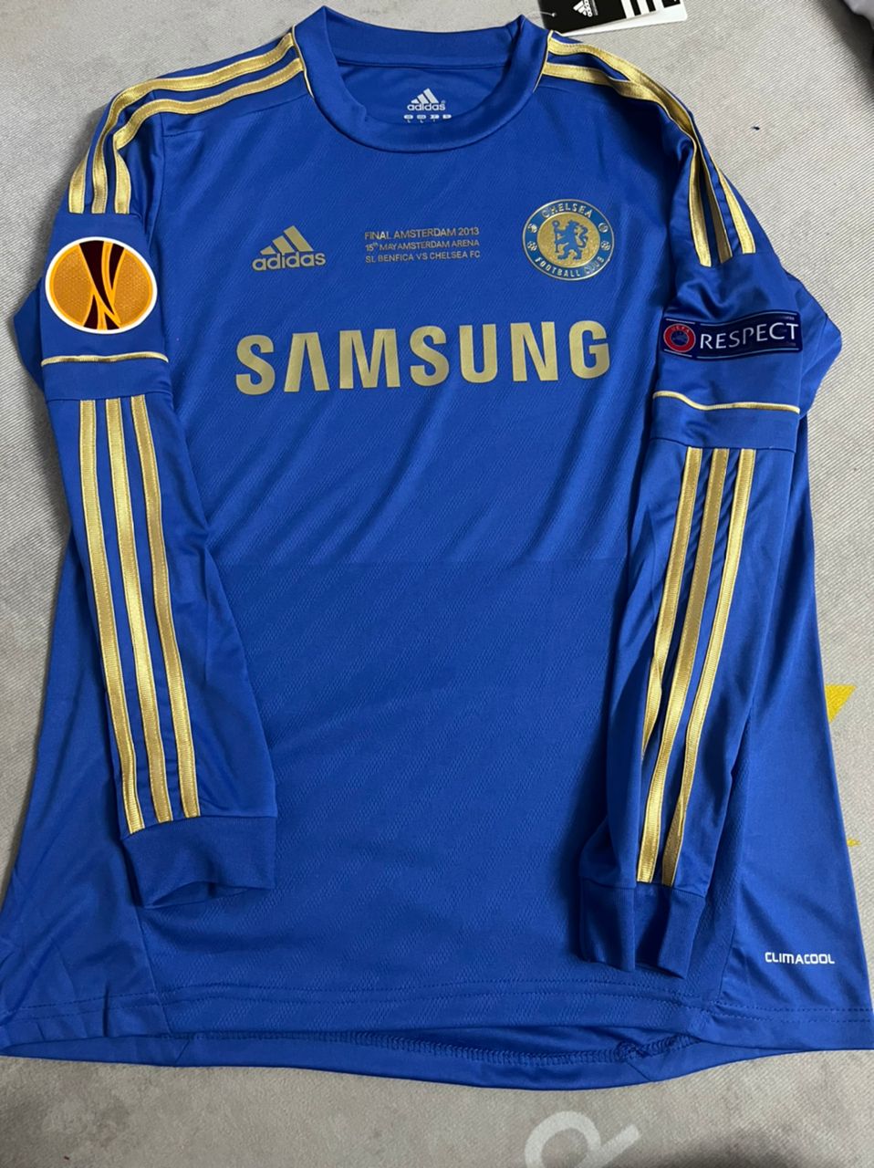 Eden Hazard Chelsea 2013 Europe League Final Amsterdam Blue Retro Football Jersey