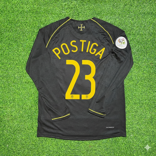 Helder Postiga Portugal 2006 World Cup Long Sleeve Black Retro Football Jersey