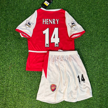 Thierry Henry Arsenal 2002/04 Home Kids Kit – Kit Jersey for Children – | KinderTrikot | Maillot Enfant Soccer Shirt
